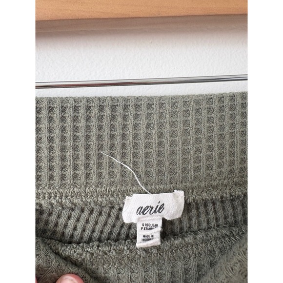 Womens Aerie Waffle Flare Pants – Green – Size Small - Picture 3 of 5